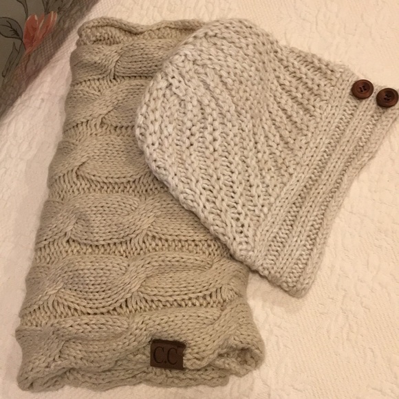 C.C Beanies infinity câble scarf tan,Icing beanie - Picture 1 of 8